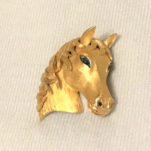 Trifari Jewelry - Signed Crown Trifari Horse Head Pin Brooch